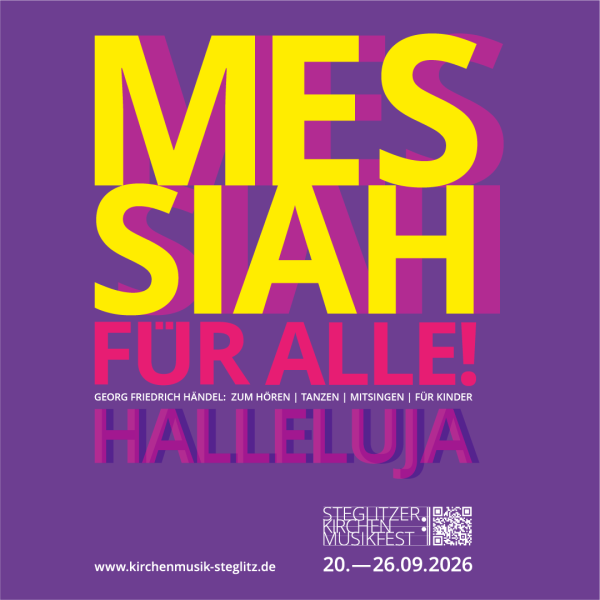 Grafik mit Text: Messiah für alle! Halleluja